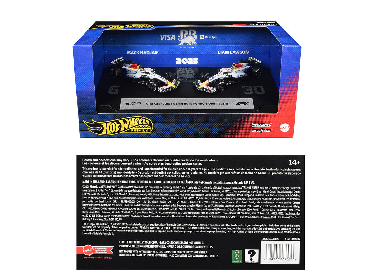 "Visa Cash App Racing Bulls Formula One Team" Formula One F1 World Championship (2025) 2 Piece Set Diecast Model Cars by Hot Wheels LuxuryLifeWay Online Store