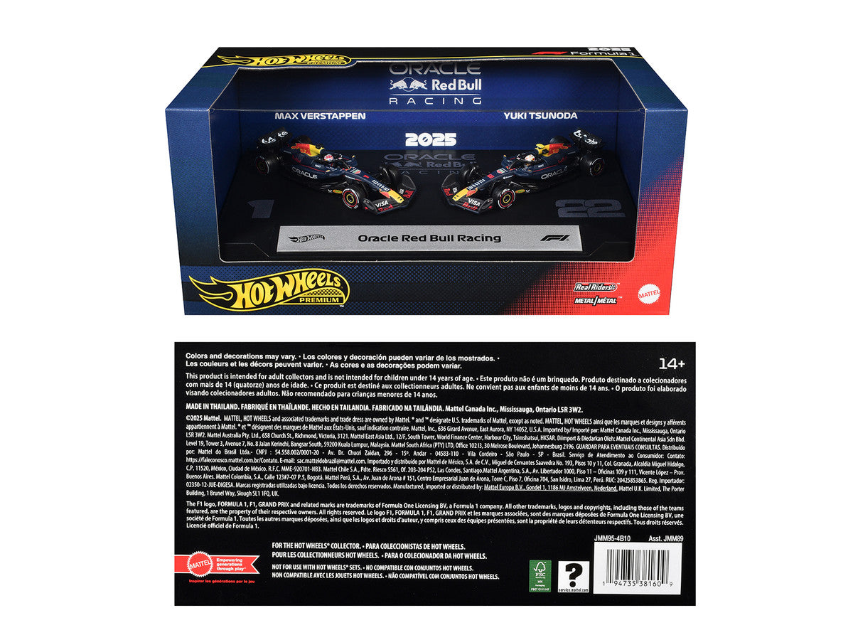 "Oracle Red Bull Racing" Formula One F1 World Championship (2025) 2 Piece Set Diecast Model Cars by Hot Wheels LuxuryLifeWay Online Store