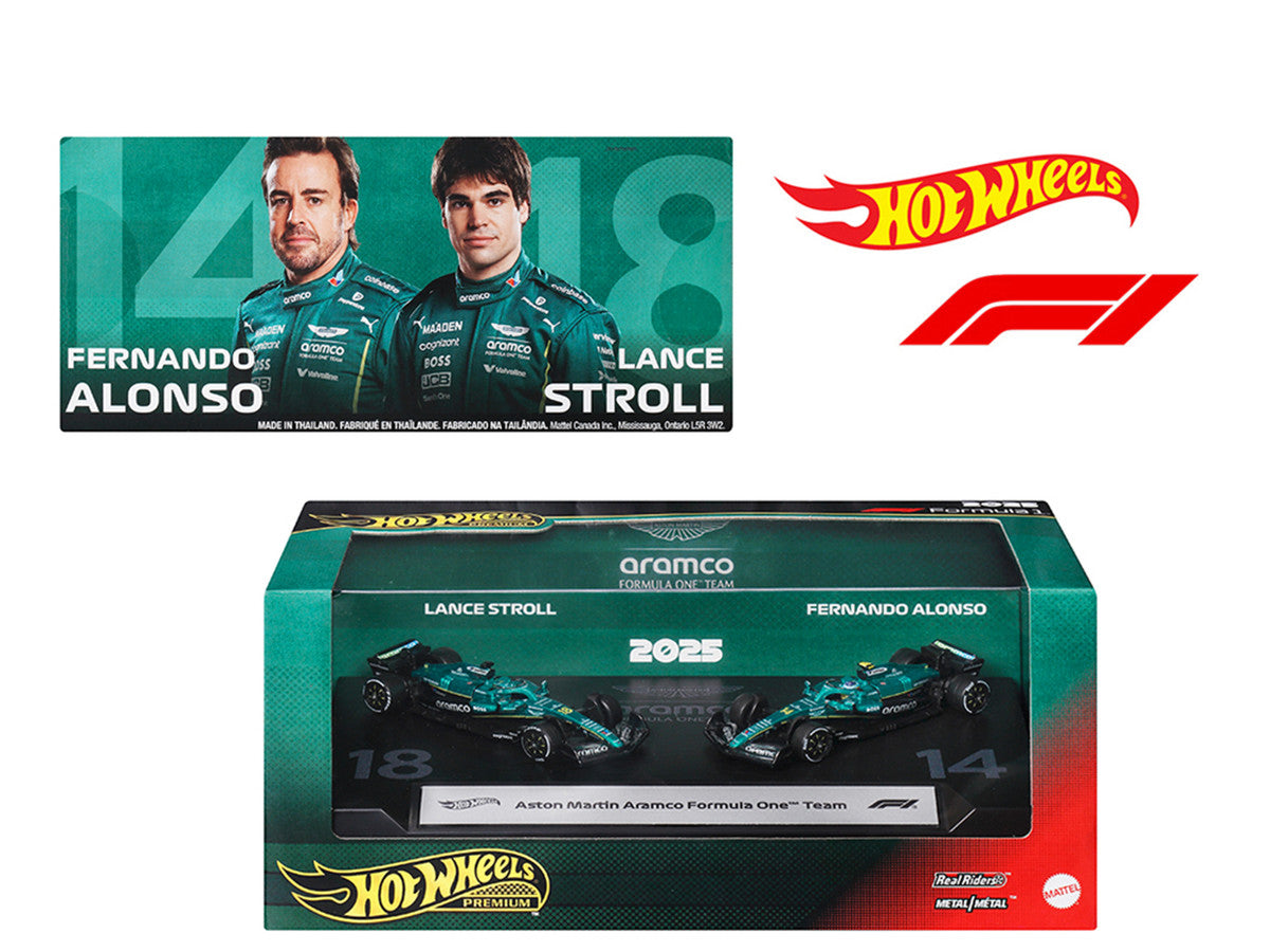 "Aston Martin Aramco Formula One Team" Formula One F1 World Championship (2025) 2 Piece Set Diecast Model Cars by Hot Wheels LuxuryLifeWay Online Store