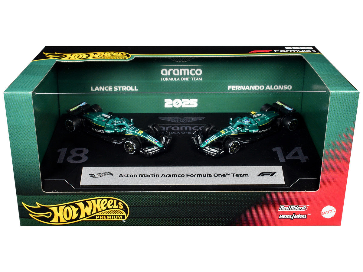"Aston Martin Aramco Formula One Team" Formula One F1 World Championship (2025) 2 Piece Set Diecast Model Cars by Hot Wheels LuxuryLifeWay Online Store