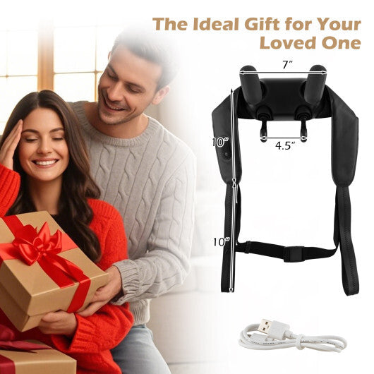 Neck Shoulder Massager with 2 Heat Levels for Pain Relief-Beige LuxuryLifeWay Online Store