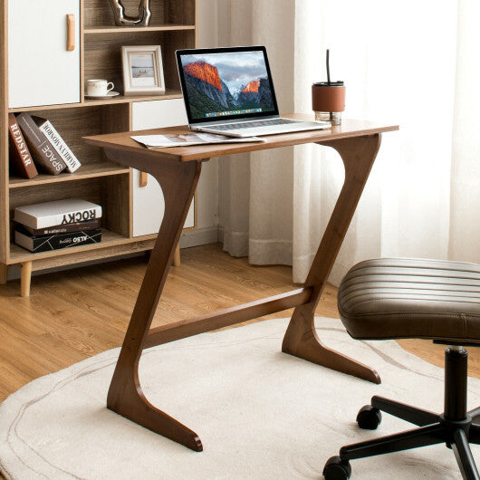 Bamboo Z-Shaped Spacious Sofa Side Table with Space-Saving Tabletop-Natural LuxuryLifeWay Online Store