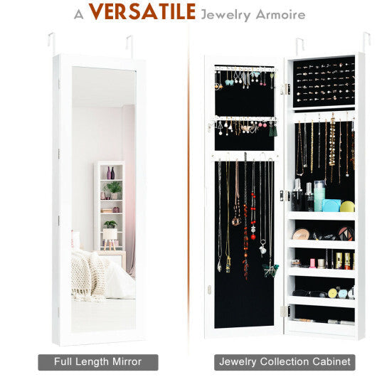Door and Wall Mounted Armoire Jewelry Cabinet with Full-Length Mirror LuxuryLifeWay Online Store