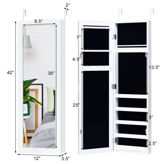Door and Wall Mounted Armoire Jewelry Cabinet with Full-Length Mirror LuxuryLifeWay Online Store