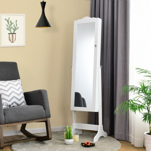 Mirrored Lockable Jewelry Cabinet Armoire Organizer Storage Box-Black LuxuryLifeWay Online Store