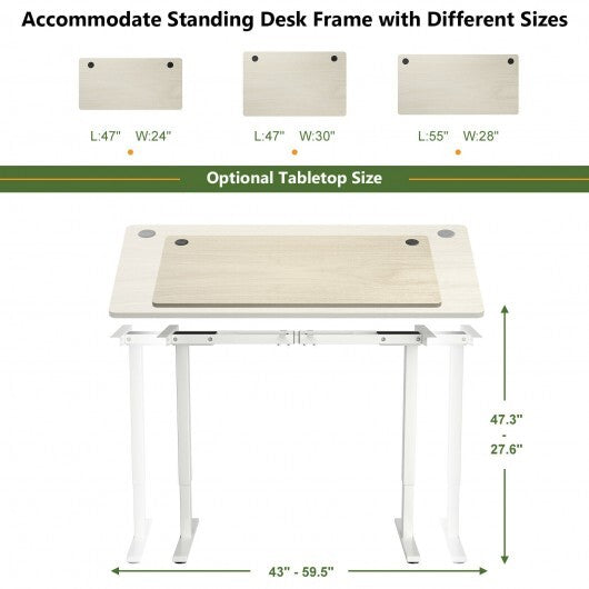 55" x 28" Universal Tabletop for Standard and Standing Desk Frame-Natural - Color: White LuxuryLifeWay Online Store