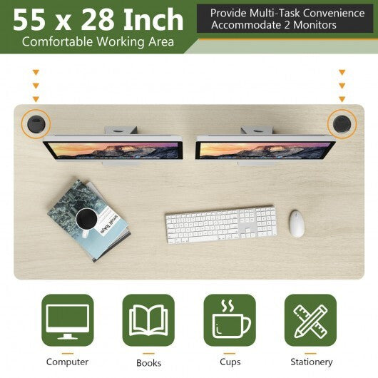 55" x 28" Universal Tabletop for Standard and Standing Desk Frame-Natural - Color: White LuxuryLifeWay Online Store