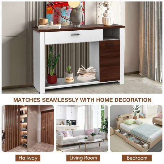 48 Inch Console Table with Drawer and Cabinet LuxuryLifeWay Online Store