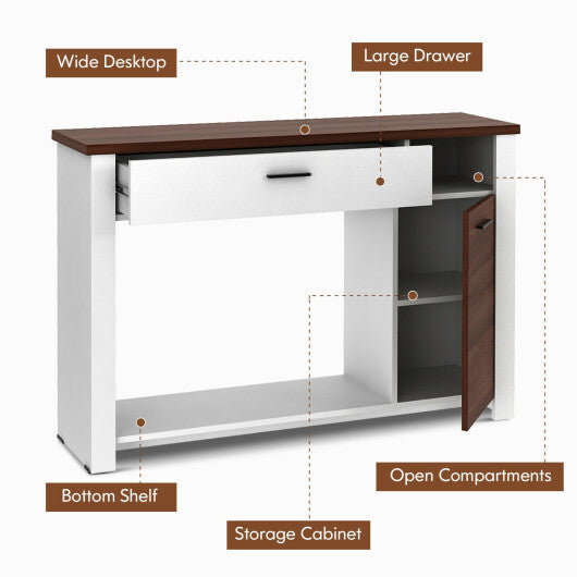 48 Inch Console Table with Drawer and Cabinet LuxuryLifeWay Online Store