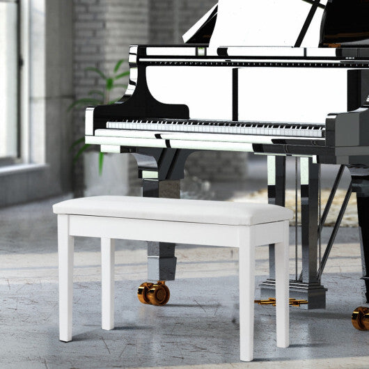 Solid Wood PU Leather Padded Piano Bench Keyboard Seat-Black LuxuryLifeWay Online Store