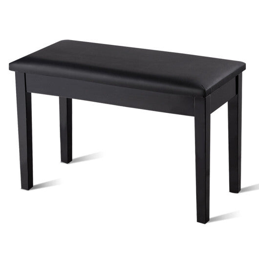 Solid Wood PU Leather Padded Piano Bench Keyboard Seat-Black LuxuryLifeWay Online Store