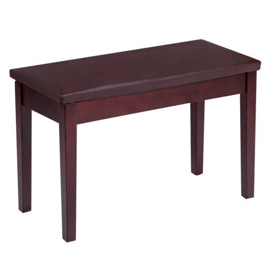 Solid Wood PU Leather Padded Piano Bench Keyboard Seat-Black LuxuryLifeWay Online Store