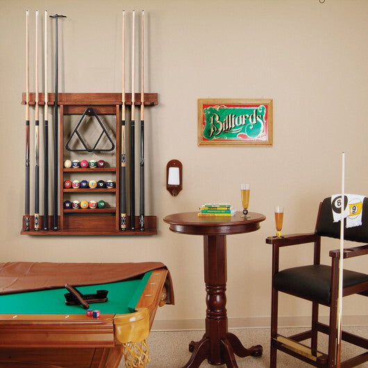 Wall-mounted Billiards Pool Cue Rack Only-Brown - Color: Brown LuxuryLifeWay Online Store