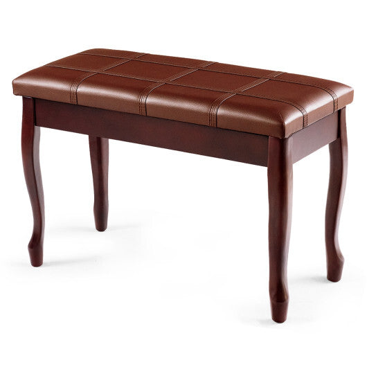 Solid Wood PU Leather Piano Bench with Storage-Brown - Color: Brown LuxuryLifeWay Online Store