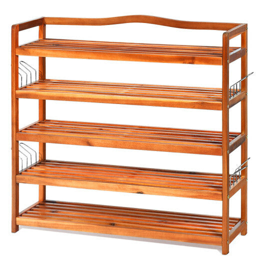5-Tier Wood Large Shoe Rack Holds up 12-18 Pairs LuxuryLifeWay Online Store