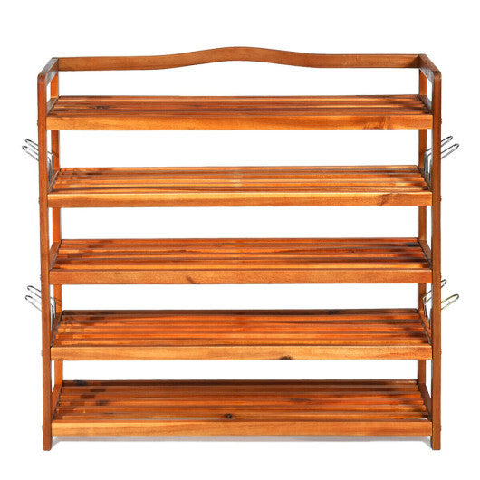 5-Tier Wood Large Shoe Rack Holds up 12-18 Pairs LuxuryLifeWay Online Store