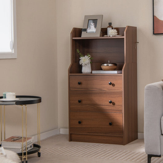 Modern Storage Dresser with Anti-toppling Device-Walnut - Color: Walnut LuxuryLifeWay Online Store