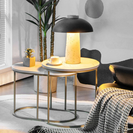 Modern Nesting Coffee Table Set of 2-White - Color: White LuxuryLifeWay Online Store