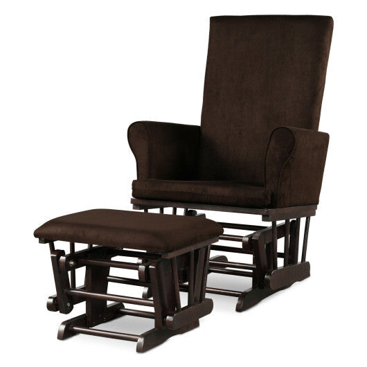 Baby Nursery Relax Rocker Rocking Chair Glider and Ottoman Cushion Set-Gray LuxuryLifeWay Online Store