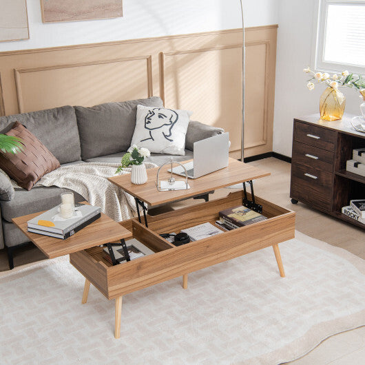 47 Inch Lift Top Coffee Table with 2 Hidden Compartments-Black LuxuryLifeWay Online Store