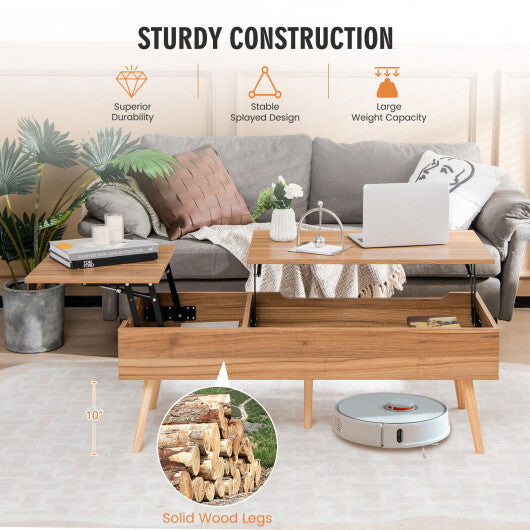 47 Inch Lift Top Coffee Table with 2 Hidden Compartments-Black LuxuryLifeWay Online Store