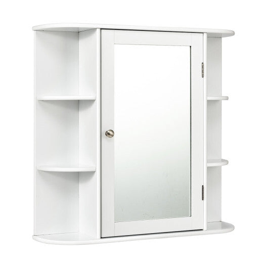 Multipurpose Mount Wall Mirror Bathroom Storage Cabinet-White LuxuryLifeWay Online Store