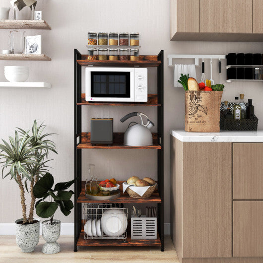 3/5-Tier Industrial Bookshelf Storage Shelf Display Rack with Adjustable Shelves-3-Tier