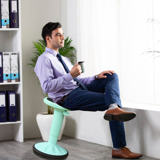 Adjustable Active Learning Stool Sitting Home Office Wobble Chair with Cushion Seat -Green - Color: Green LuxuryLifeWay Online Store