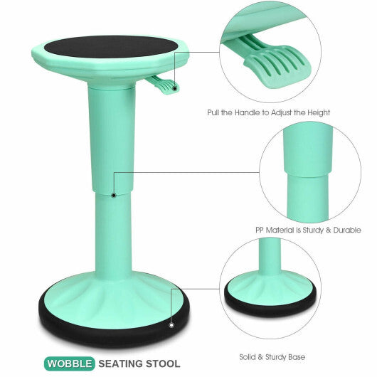Adjustable Active Learning Stool Sitting Home Office Wobble Chair with Cushion Seat -Green - Color: Green LuxuryLifeWay Online Store