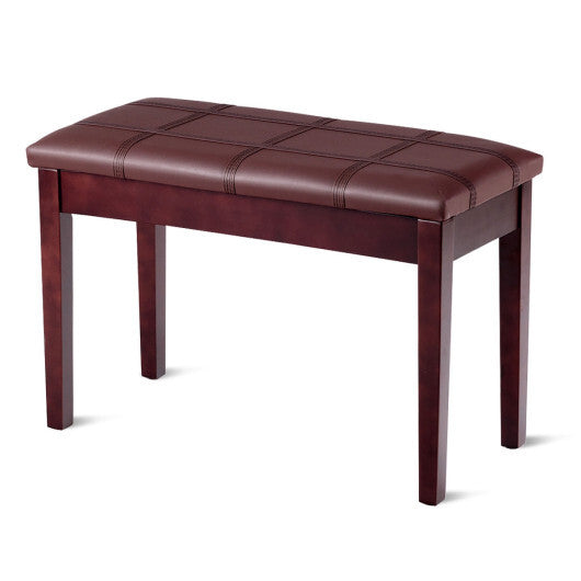 Solid Wood PU Leather Piano Double Duet Keyboard Bench-Black LuxuryLifeWay Online Store