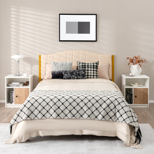 2 Pieces 25 Inch Tall Nightstands with Door and 2 Open Shelves-White LuxuryLifeWay Online Store