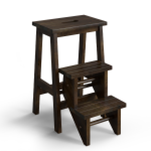 3-in-1 Rubber Wood Step Stool with Convenient Handle-Brown LuxuryLifeWay Online Store
