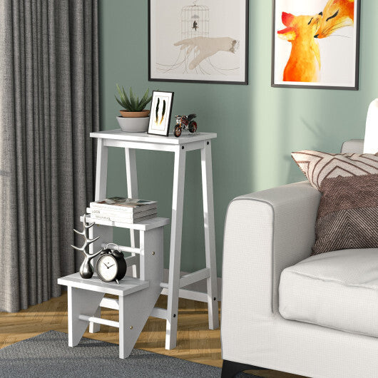 3 Tier Step Stool 3 in 1 Folding Ladder Bench-White - Color: White LuxuryLifeWay Online Store
