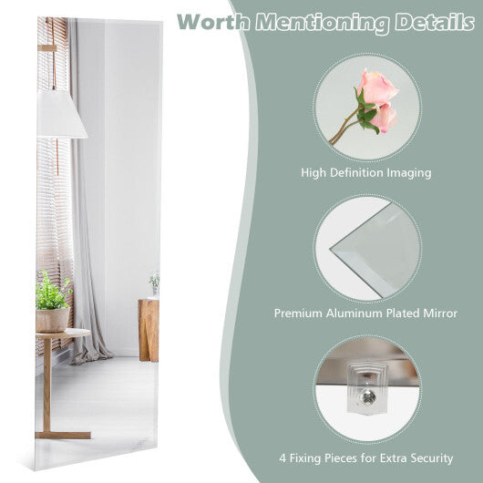 43 x 15 Inch Wall Mounted Frameless Full Length Mirror - Color: Transparent LuxuryLifeWay Online Store