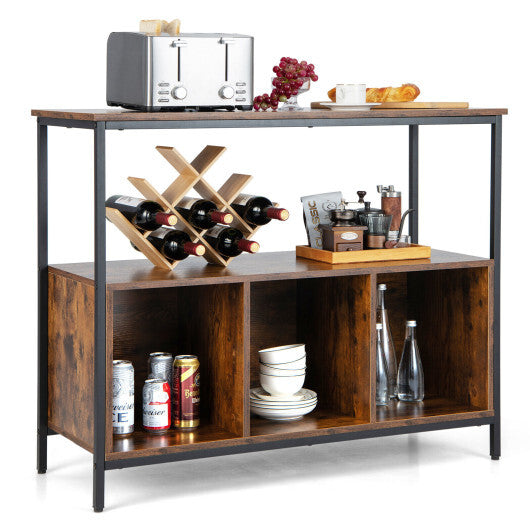 Modern Kitchen Buffet Sideboard with 3 Compartments-Rustic Brown LuxuryLifeWay Online Store