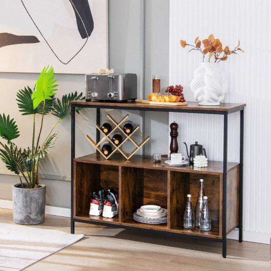 Modern Kitchen Buffet Sideboard with 3 Compartments-Rustic Brown LuxuryLifeWay Online Store