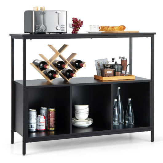 Modern Kitchen Buffet Sideboard with 3 Compartments-Rustic Brown LuxuryLifeWay Online Store