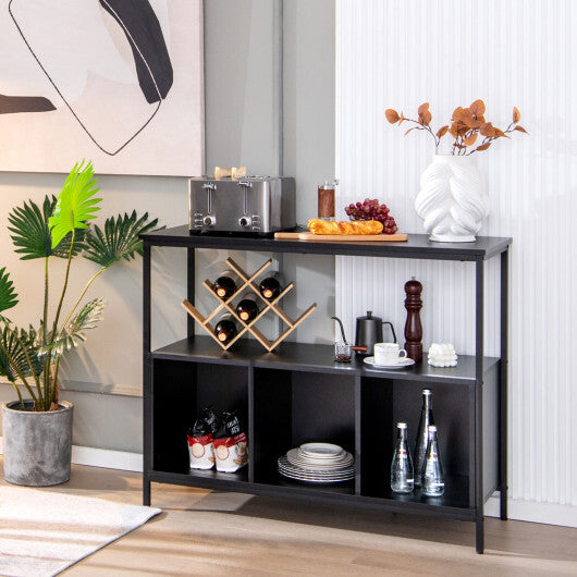 Modern Kitchen Buffet Sideboard with 3 Compartments-Rustic Brown LuxuryLifeWay Online Store