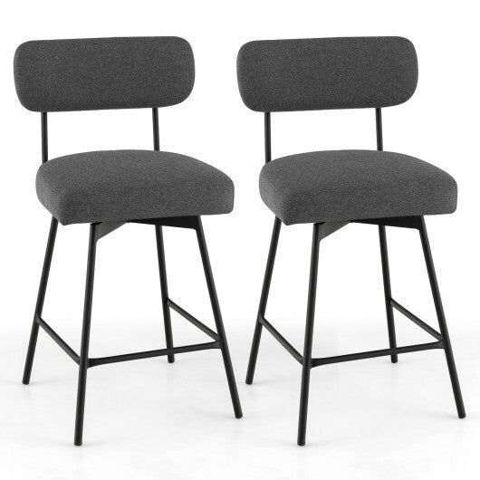 25 Inch 2-Piece Modern Upholstered Bar Stools with Back and Footrests-Beige LuxuryLifeWay Online Store