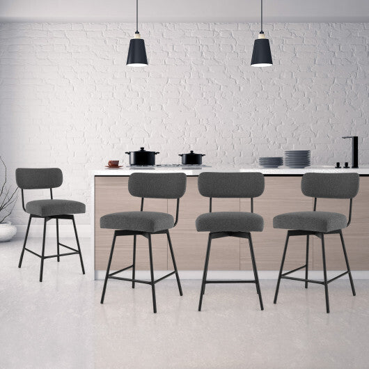 25 Inch 2-Piece Modern Upholstered Bar Stools with Back and Footrests-Beige LuxuryLifeWay Online Store