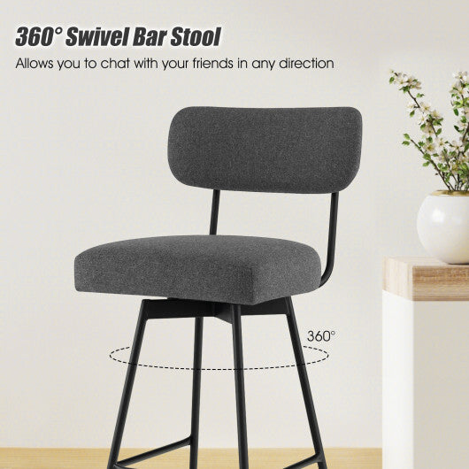 25 Inch 2-Piece Modern Upholstered Bar Stools with Back and Footrests-Beige LuxuryLifeWay Online Store