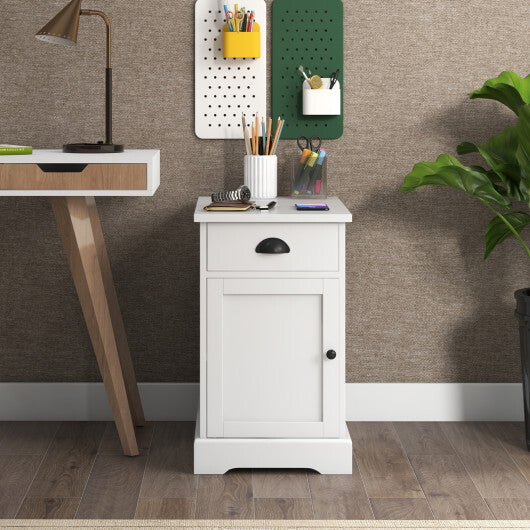 End Table with Charging Station and Flip Top-White LuxuryLifeWay Online Store