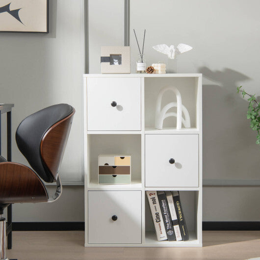 3-Tier Bookcase with Anti-toppling Device for Living Room-White - Color: White LuxuryLifeWay Online Store