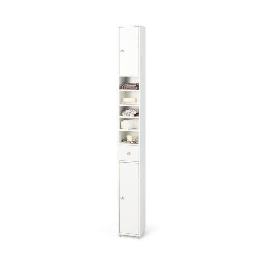 Freestanding Slim Bathroom Cabinet with Drawer and Adjustable Shelves-White LuxuryLifeWay Online Store
