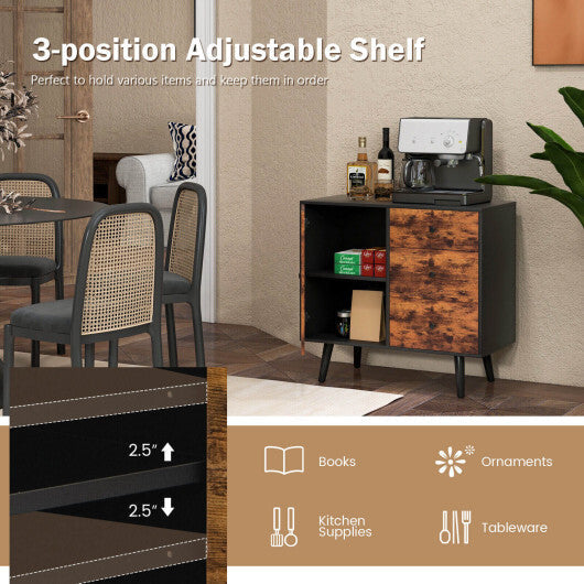 Mid-Century Wood Storage Cabinet with Door and 3 Drawers LuxuryLifeWay Online Store