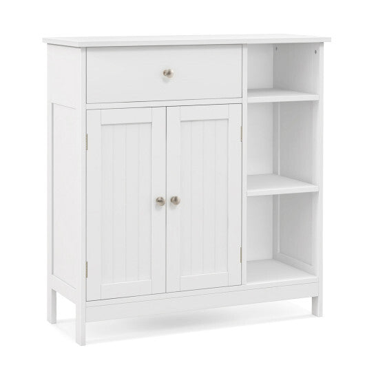 Bathroom Cabinet Floor Cabinet with Drawer and Open Compartments-White LuxuryLifeWay Online Store