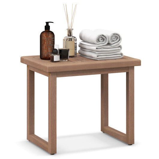 Long Natural Wood Bath Spa Stool with Non-slip Foot Pads for Elderly - Color: Natural LuxuryLifeWay Online Store