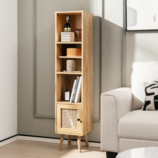 4 Tiers Rattan Storage Cabinet with Slim Design-Natural LuxuryLifeWay Online Store