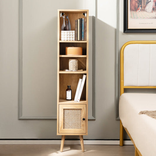 4 Tiers Rattan Storage Cabinet with Slim Design-Natural LuxuryLifeWay Online Store