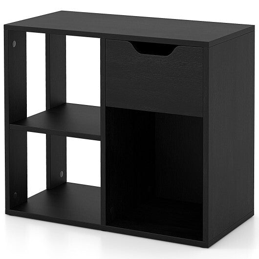 3-Tier Side Table with Storage Shelf and Drawer Space